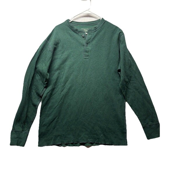 L.L. Bean Other - L.L.Bean Shirt Mens Large Tall Green Henley Long Sleeve Wool Blend Vintage